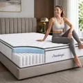 Arensberger Viktoria Matratze 180x200 cm | Taschenfederkernmatratze 25 cm mit 5 cm NANOCELL® Gelschaum | Härtegrad H2/H3/H4 | Federkernmatratze punktelastisch, Rollmatratze | Öko-Tex Zertifiziert