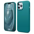 elago Liquid Silicone Kompatibel mit iPhone 13 Pro Max Hülle (6,7"), Hochwertiges Silikon, Rundumschutz Handyhülle : 3-Layer Struktur Schutzhülle, Kratzfestes Weiches Mikrofaserfutter (Dunkles Türkis)
