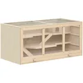 PawHut Hamsterkäfig Tannenholz, Kunststoff