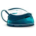 Philips PerfectCare Dampfbügelstation, Keramikbügelsohle, 120 g/min, 6.5 bar, 2400 W, Blau (GC7844/20) - Blau