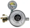 CFH Gasdruckregler mit Manometer, Füllstandsanzeige & Strömungswächter, 50mbar, 1,5 kg/h (Einsatz: Camping)