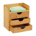 Schreibtisch organizer Schubladenbox Tischorganizer 3 Schubladen Bambus 1,3 kg