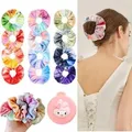12er Set Samt Scrunchies Haargummis Mädchen Damen, Tie-Dye Haarbänder