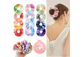 LuxusKollektion Haargummi 12er Set Samt Scrunchies Haargummis Mädchen Damen, Tie-Dye Haarbänder