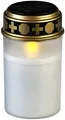 PEARL Solar-LED-Grabkerze mit flackerndem Licht und Akku, 12,5 cm, weiß
