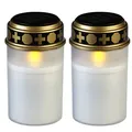PEARL Solar Grablampe: 2er-Set Solar-LED-Grablichter mit Dauerlicht, weiß