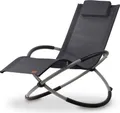 CampFeuer Relaxliege, Anthrazit, Gartenliege klappbar Sonnenliege Schaukelsessel Schwungliege