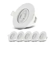 LED Einbau Strahler Lampe Leuchte 1582 Kunststoff 6-er Set weiß 9x4,2cm