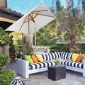 Sekey Holz Sonnenschirm Rechteckig 200x150cm Gartenschirm Knickbar Balkon Creme