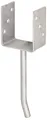 Alberts 214210 U-Pfostenträger | mit Betonanker aus Rundstahl | Edelstahl | lichte Breite 91 mm | Länge Betonanker 200 mm