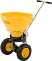 Streuwagen CEMO, Behältervolumen 50 l, Streubreite 1-4 m, Streumenge 6-stufig einstellbar, klappbarer Stützfuß, Schiebegriff höhenverstellbar 128364
