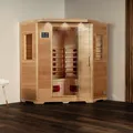 HOME DELUXE Infrarotkabine, für 4 Personen, Fronteinstieg, Keramikstrahler - beige