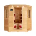 HOME DELUXE – Infrarotkabine REDSUN XXL –150 x 150 x 190 cm - für 2-4 Person, 8 Keramikstrahler, Holz: Hemlocktanne I Infrarotsauna, Sauna, Wärmekabine, Infrarot
