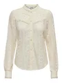 ONLY Damen Onlreba Lace L/S Shirt WVN Noos, Egret, M