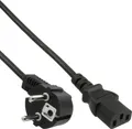 InLine Netzkabel - Schutzk. gew. / Kaltgerätest. C13 links abgew. - 0,5m