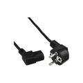 InLine Netzkabel, Schuko gewinkelt auf Kaltgerätestecker links abgewinkelt, 0,5m, schwarz (16752M)