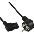Netzkabel Schutzkontakt gewinkelt zu Kaltgerätestecker C13 links gewinkelt 0,5m