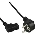 InLine® Netzkabel, Schutzkontakt auf Kaltgerätestecker C13 links abgewinkelt