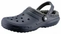 Hausschuh "Classic Lined Clog", Gartenclog, Schlappen, Clog, mit kuscheligem Fellimitat, Gr. 36, navy-grau