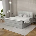 Imebel Boxspringbett 160x200 mit Bettkasten - Bett mit Matratze und 2 Bettkästen - Schlafzimmerbett mit Topper - Bequemes und Elegantes Doppelbett für das Schlafzimmer