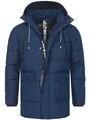 Indicode Herren INWess Steppjacke mit Kapuze | Herrenjacke Winterjacke Freizeitjacke Männer Navy, S