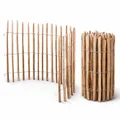 SEVICO 5m Staketenzaun 120cm x 5m mit Lattenabstand 3-4cm Zaunlatte Gartenzaun aus Haselnuss Natur STAHLKRAMPEN GRATIS V18 3-4