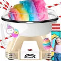 KESSER® Zuckerwattemaschine Set für Dein zuhause - Mit 30x Zuckerwatte Stäbchen & Messlöffel - Retro Cotton Candy Machine - Zuckerwatte Maschine Mit Zubehör - Höhe 22 cm - 500 W Creme Weiß