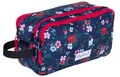 Kulturbeutel Damen Kosmetiktasche Beautycase Travel Flower Washbag Reise Kulturtasche groß geräumig viele Fächer Reise Tasche Sauna (Blue Flower (blau) 13022)