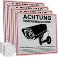 Aluminiumschild Videoüberwachung Selbstklebend 4 Bohrlöcher