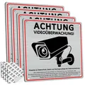 Videoüberwachungsschild Aluminium Warnhinweis Privatgrundstück DSGVO 15x15cm