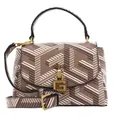 GUESS Montreal Mini Crossbody Flap Umhängetasche Tasche Taupe Logo hellbraun
