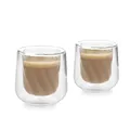 La Cafetière 2pc Siena Doppelwandige Cortado Gläser Set, 135ml isolierte Kaffeetassen für Barista Cortado, stapelbar und leicht, Durchsichtig