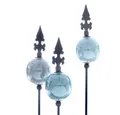 Dragimex Gartenstecker Metall Stecker franz. Lilie. 3x Gartenstecker Blautöne 110cm