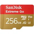 SANDISK 256GB Extreme Go Micro SDXC Karte (Für Android Smartphones und Tablets, Action Cams, Drones, UHS-I, bis zu 200 MB/s 5K, 4K UHD, Rescue Pro Deluxe, V30, Class 10, U3) Für Amazon