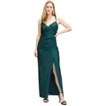 Abendkleid VERA MONT "Vera Mont Abiballkleid figurbetont", Damen, Gr. 42, Normalgrößen, grün (mystic emerald), Jersey, Obermaterial: 82% Polyamid, 18% Elasthan. Futter: 100% Polyester., festlich, figurbetont lang, V-Ausschnitt, ohne Ärmel, Kleider, Rückenfrei