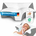 YaLiva Decor Nackenkissen Kopfkissen Ergonomisches Orthopädisches Kissen Gegen Nackenschmerzen Grau Nackenstützkissen Schlafkissen Memory Foam Kissen Seitenschläfer Rückenschläfer (Grau)