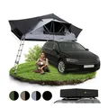 Juskys Autodachzelt Lago 140 x 240 cm - LED-Beleuchtung & Leiter - Schwarz / Grau