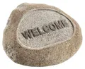 Kobolo Dekostein Welcome aus Naturstein, 25x25x15 cm, Stein mit Willkommensgruß, Dekoration für den Eingangsbereich, Schmuckstein, Zierstein