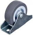 Dörner + Helmer Parkett-Bockrolle, 50mm x 19mm, 55kg Tragkraft, 68mm x 26mm Platte, Klein, TPE-Rad, Richtungsfixiert