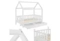 Juskys Kinderbett Marli, 90x200 cm, mit Dach, 2 Bettkästen, Rausfallschutz, 3 - 10 Jahre
