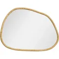 Homcom - Asymmetrisch Wandspiegel, 80 X 60 Cm Badspiegel Mit Holzrahmen, Dekospiegel Für Bad, Wohnzimmer, Flur, Schlafzimmer, Natur