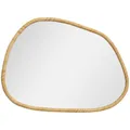 HOMCOM Wandspiegel 80 x 60 cm Unregelmäßig Spiegel mit Rahmen aus Kiefernholz Dekorativer Hängespiegel Badezimmerspiegel für Schlafzimmer Badezimmer Wohnzimmer Flur Naturholz