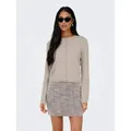 ONLY Strickjacke ONLLOYAL LIFE LS O-NECK BUT CAR KNT NOOS gerippte Ärmelbündchen beige XS (34)