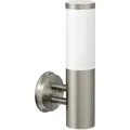 ledscom.de Wandleuchte PORU für außen, IP44, Edelstahl, edelstahl matt, rund, 1x E27 max. 40W