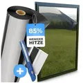 WindowShield Sonnenschutz-Fensterfolie, UV-Schutz Sonnenschutzfolie Fenster innen oder außen silberfarben 105 cm x 200 cm