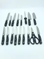 Amazon Basics Premium Messerblock Set, Edelstahl, Schwarz, ergonomisch