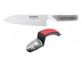Global G-46220BR Starterset Messer-Schleif-Set G-46 Santoku Messer und Schleifer