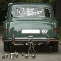 Just Married Folie Weiß Aufkleber Auto Heck Deko Hochzeit Banner Brautpaar KX055