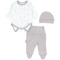 TupTam Langarmbody Baby Mädchen Jungen Bekleidungsset Langarmbody Hose Mütze mit Spruch beige|braun 68