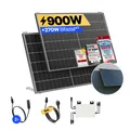 Balkonkraftwerk 900W/800W Solaranlage mit Wand/Gartenhaus Halterung Steckerfertig WIFI Komplettset Photovoltaik Anlage 800W, Kabellänge: 5m
